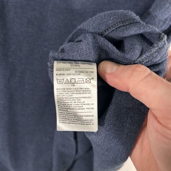 Banana Republic Luxury Touch Performance Shirt Men's Large Blue Short Sleeve Cot - Picture 5 of 6